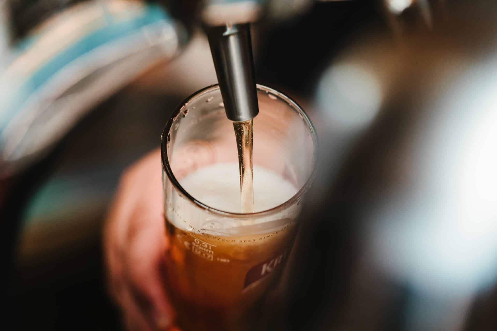 Czech Pilsner being poured from draft in Prague