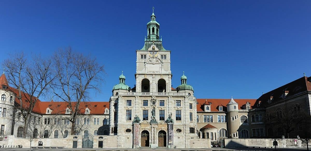 Regal german museum in the fall under a blue sky