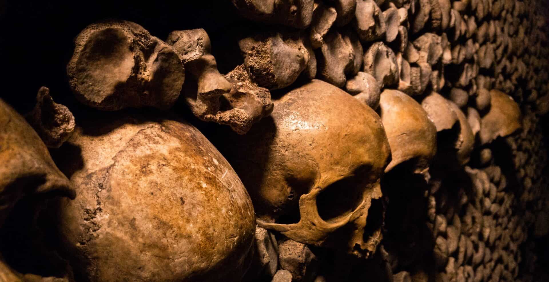 Bones in Catacombs below Paris