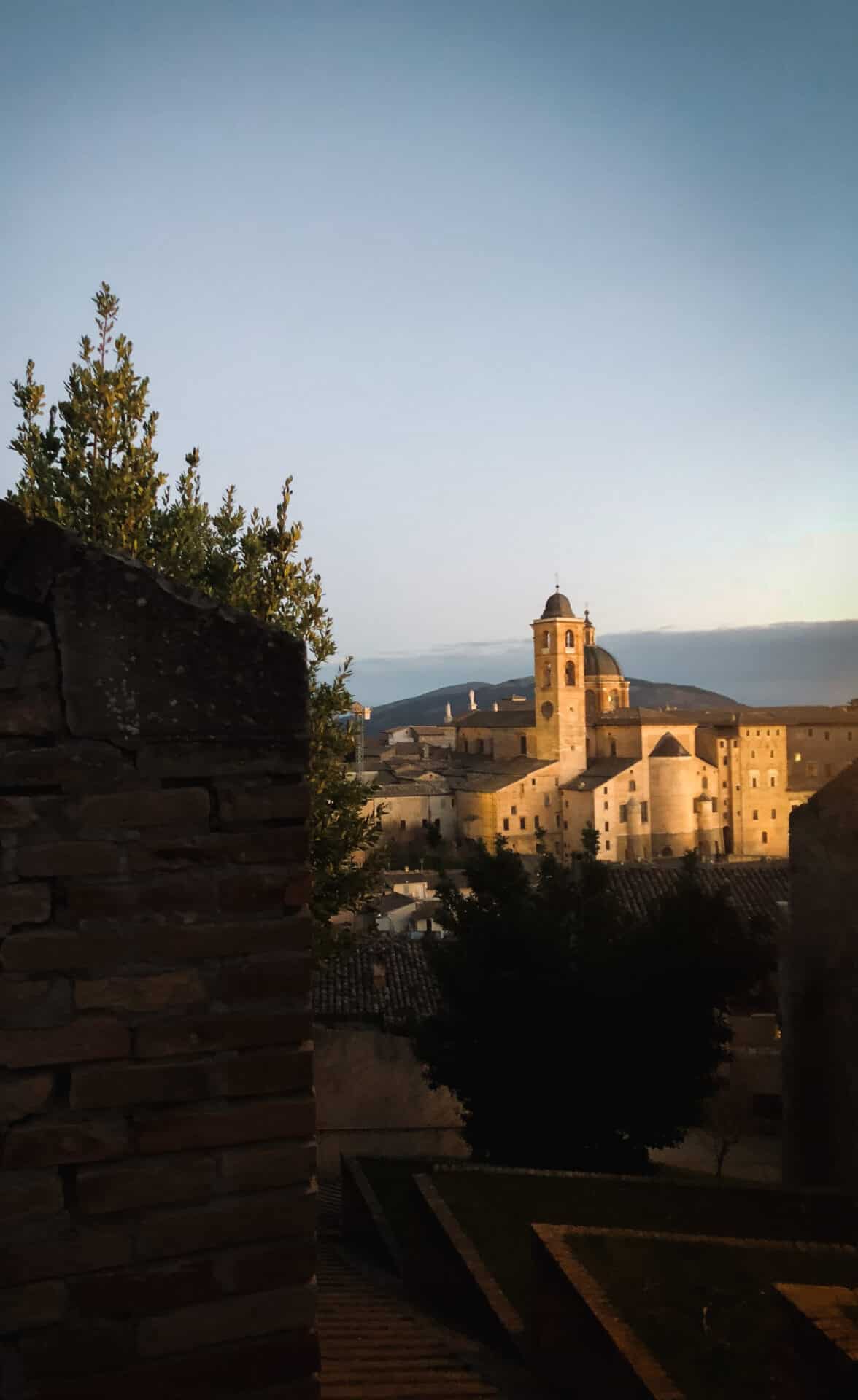 View of Urbino Ducal Palace from Albornoz Fortress