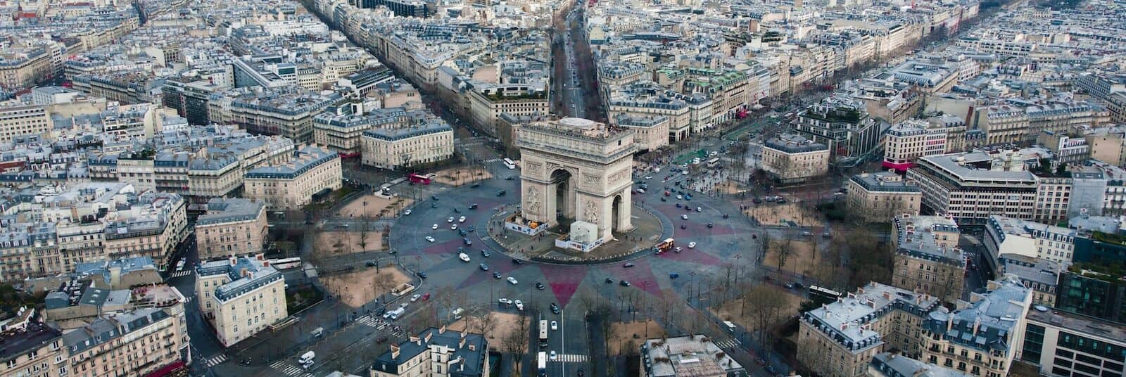 aerial view photography of Arc de Triomphe in Paris