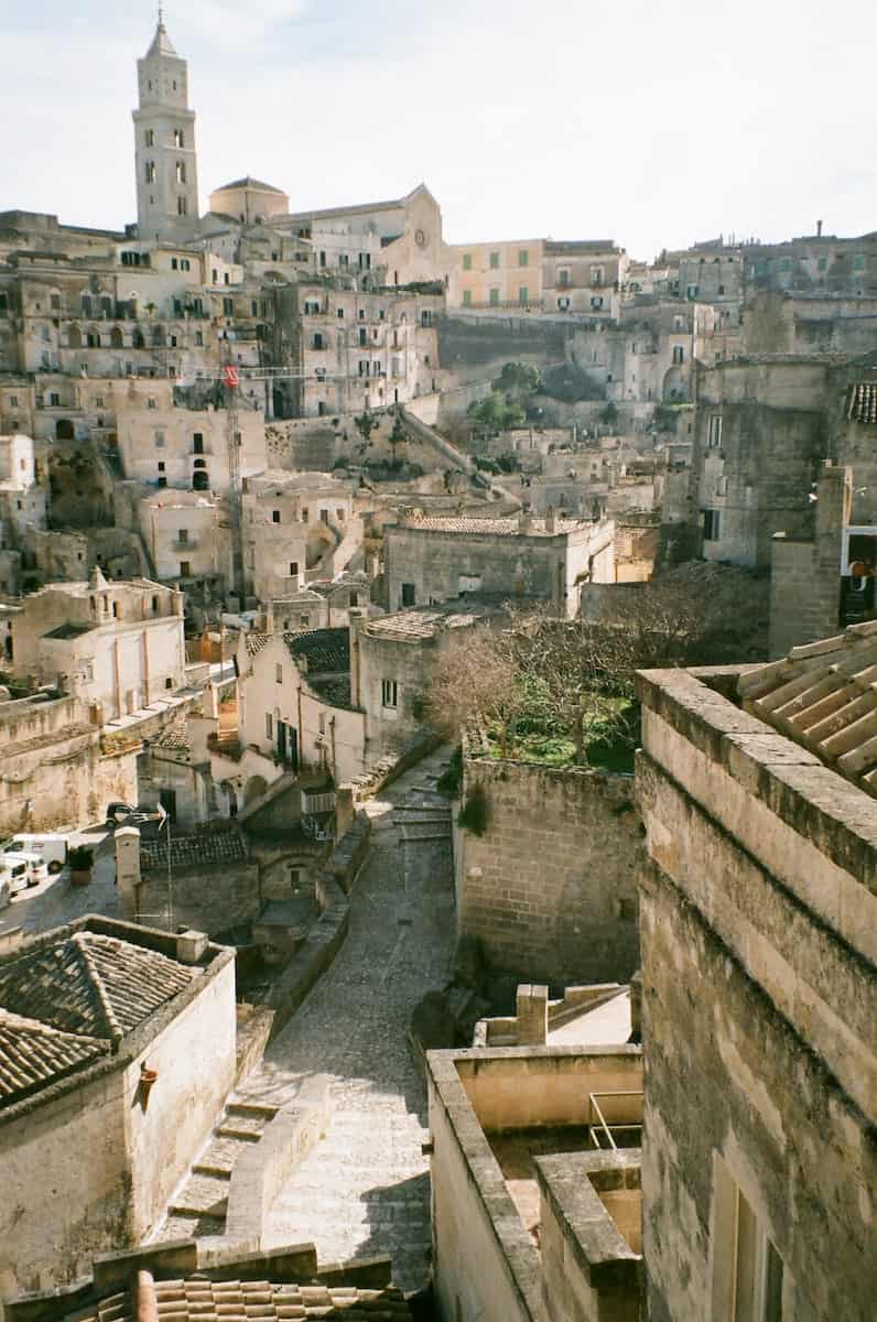 White stone city of matera italy during day