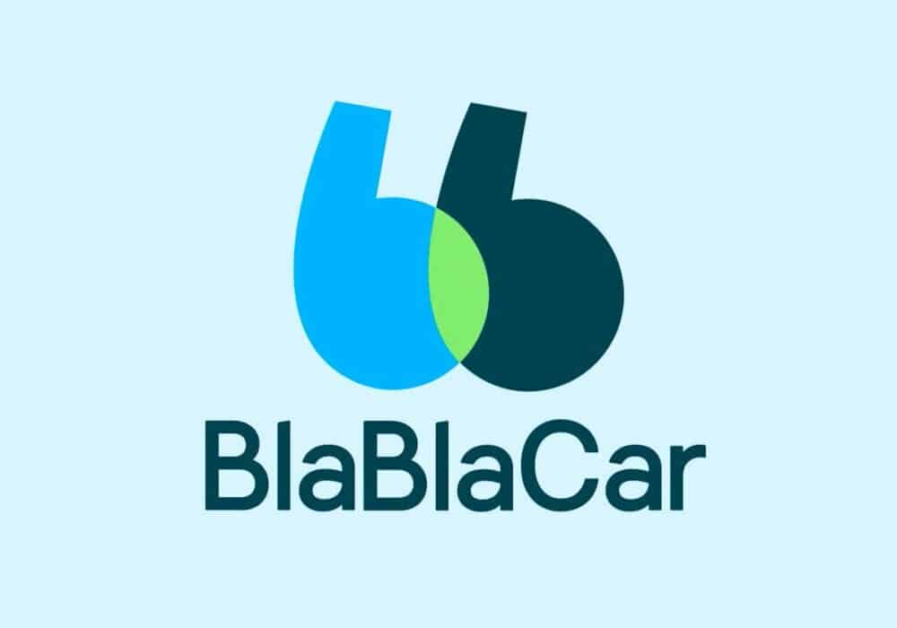 Image of BlaBlaCar logo on light blue background