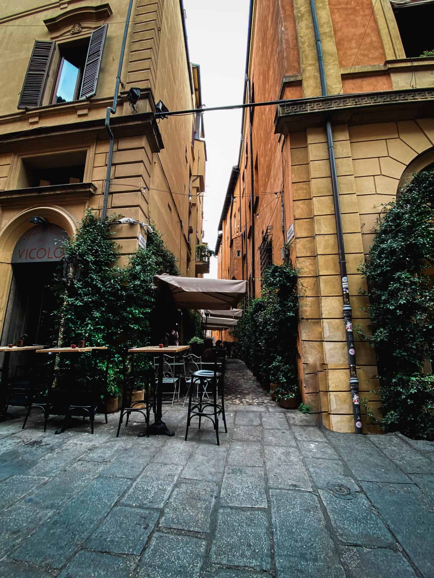 Cute street in Bologna Italy