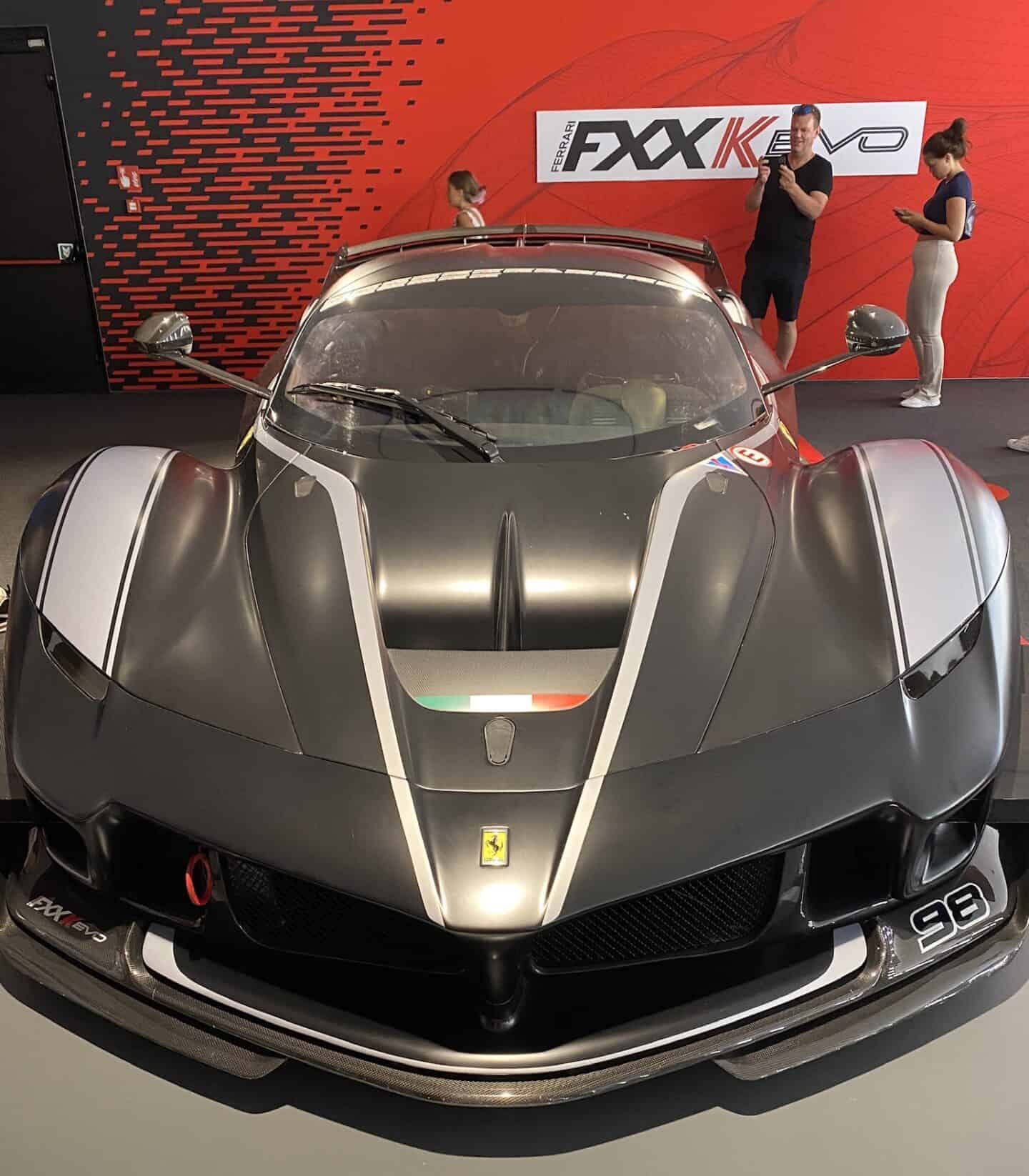 black ferrari in ferrari museum of maranello