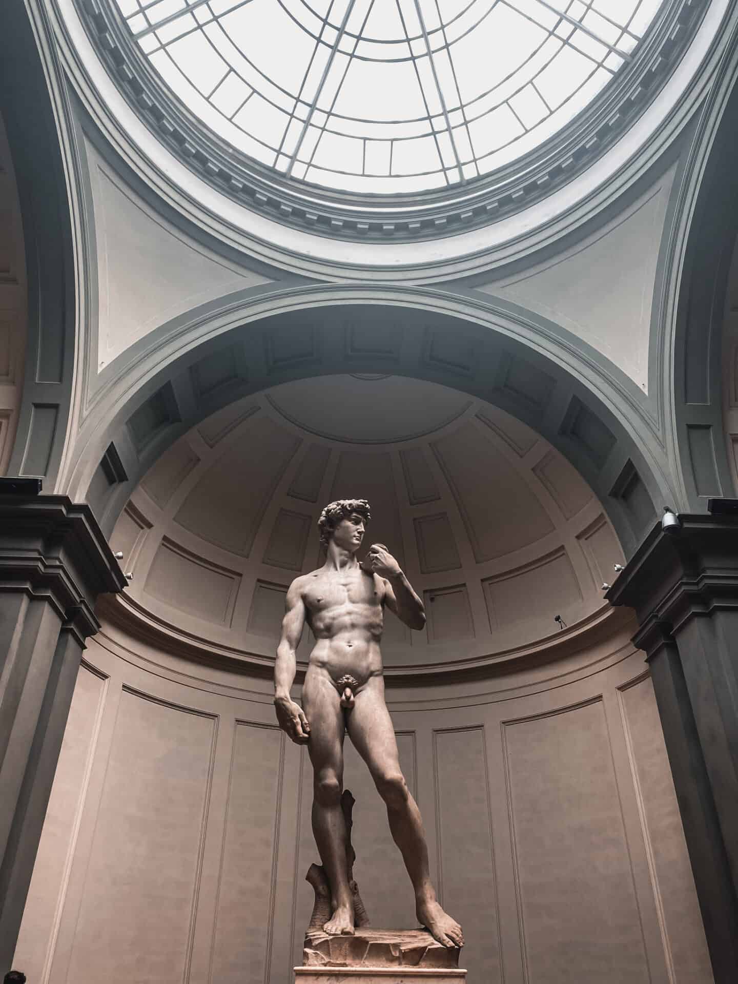 Michelangelo's Statue of David in the Accademia Gallery in Florence