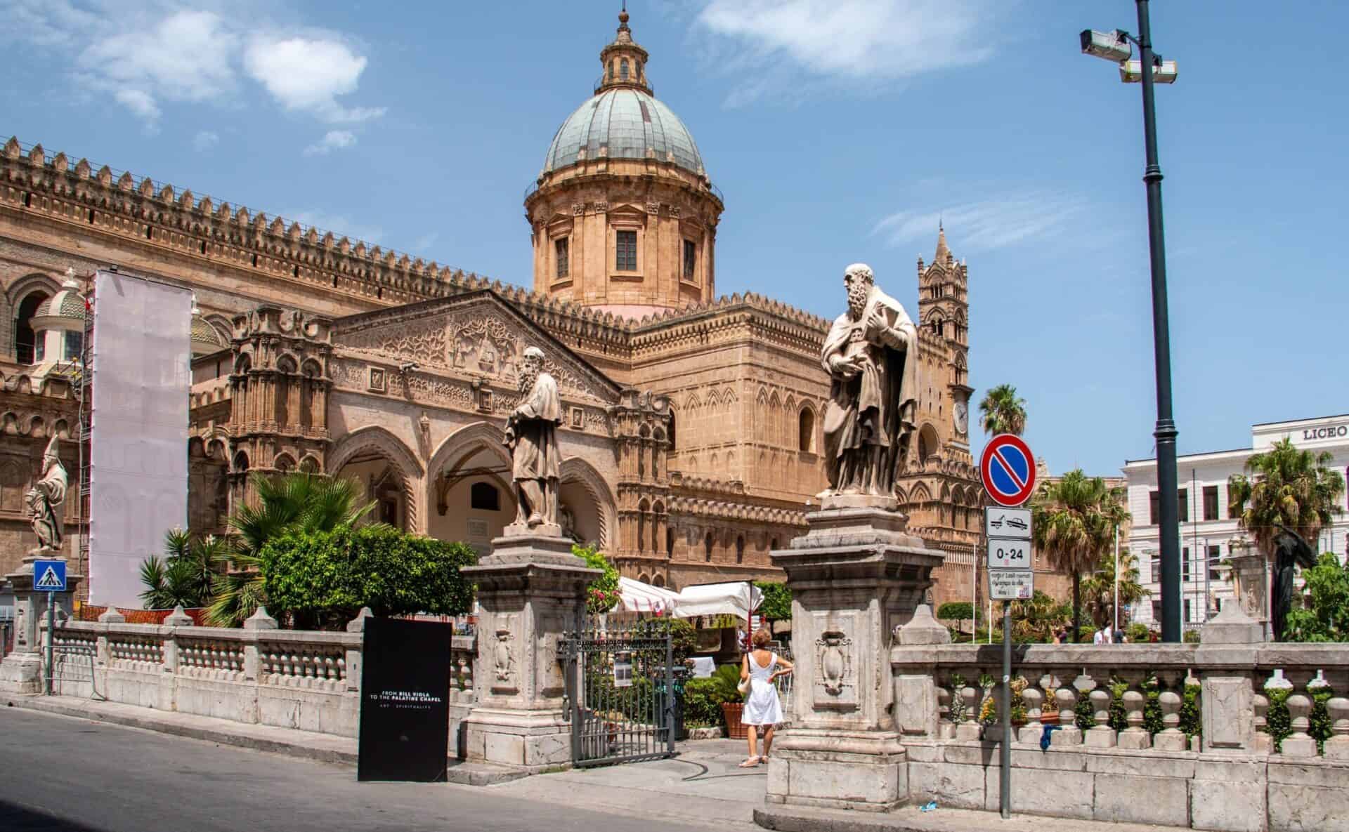 Statues of Apostles outside of the Palermo Cathedral