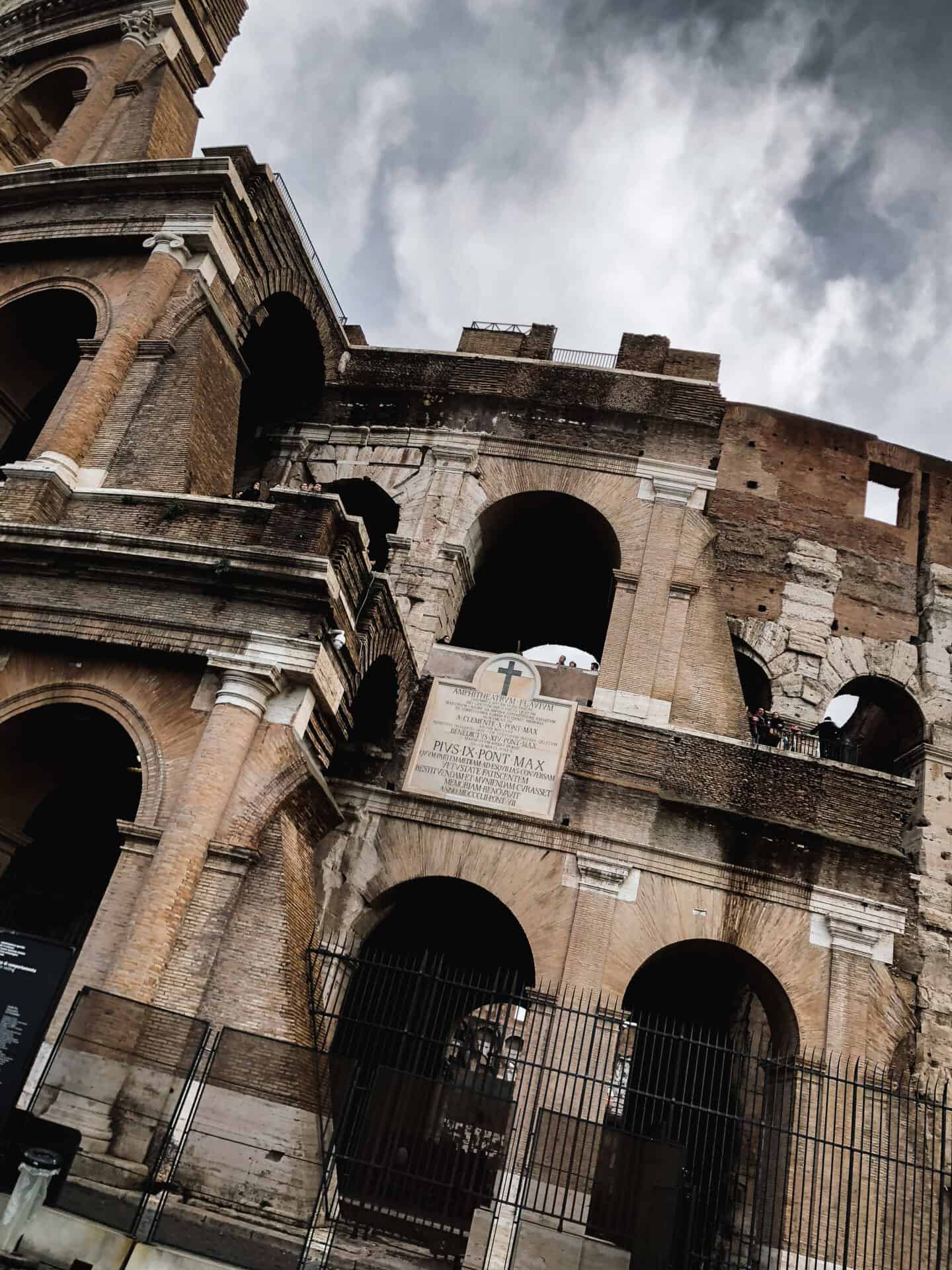 dark Moody closeup of coliseum in rome