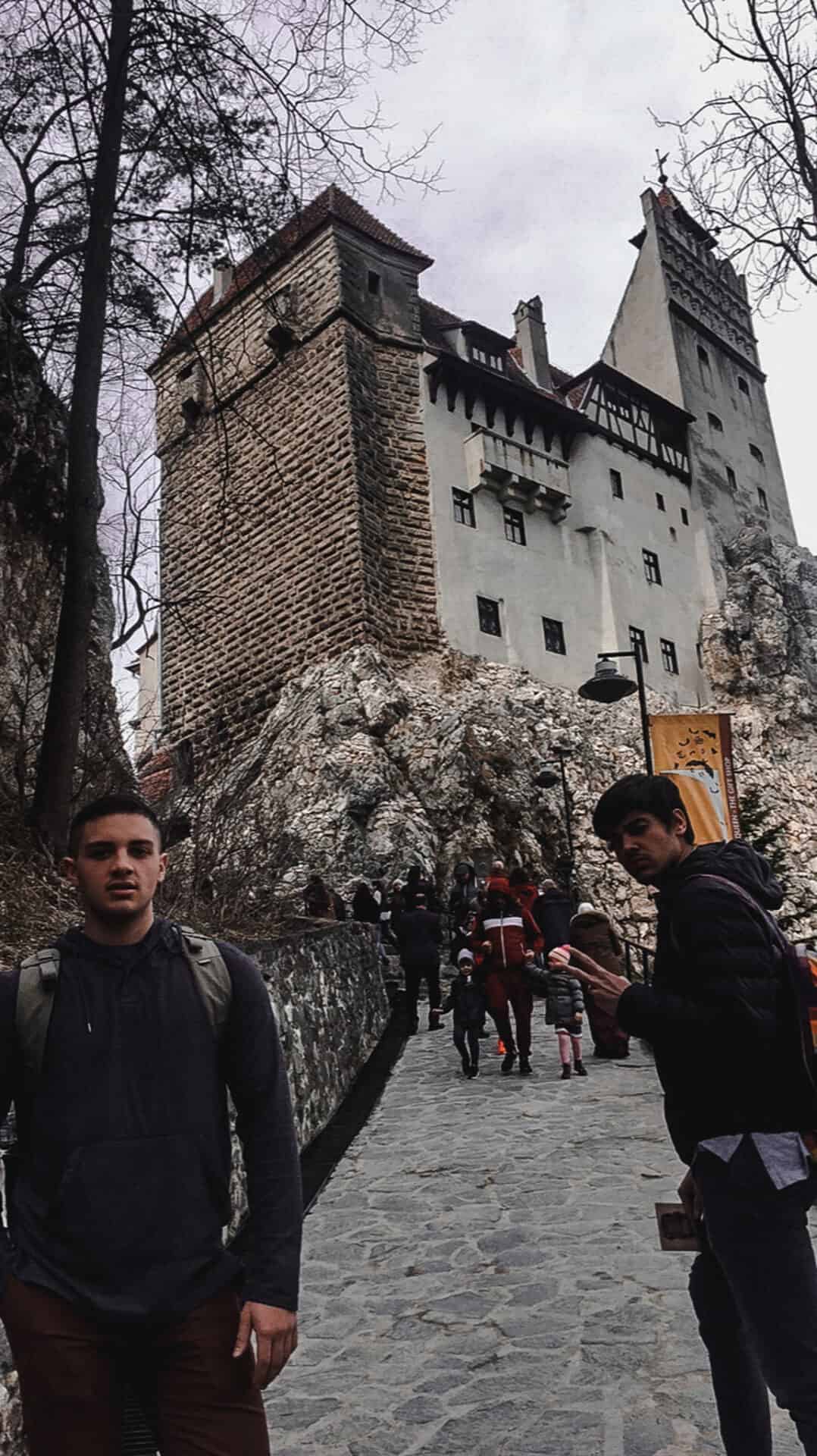 Disappointed man at Bran Castle in Romania