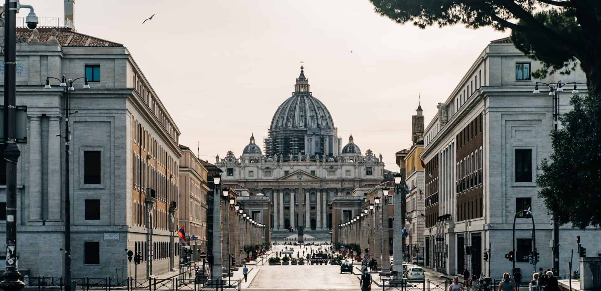 Facade of Saint Peter's Basilica from Street View