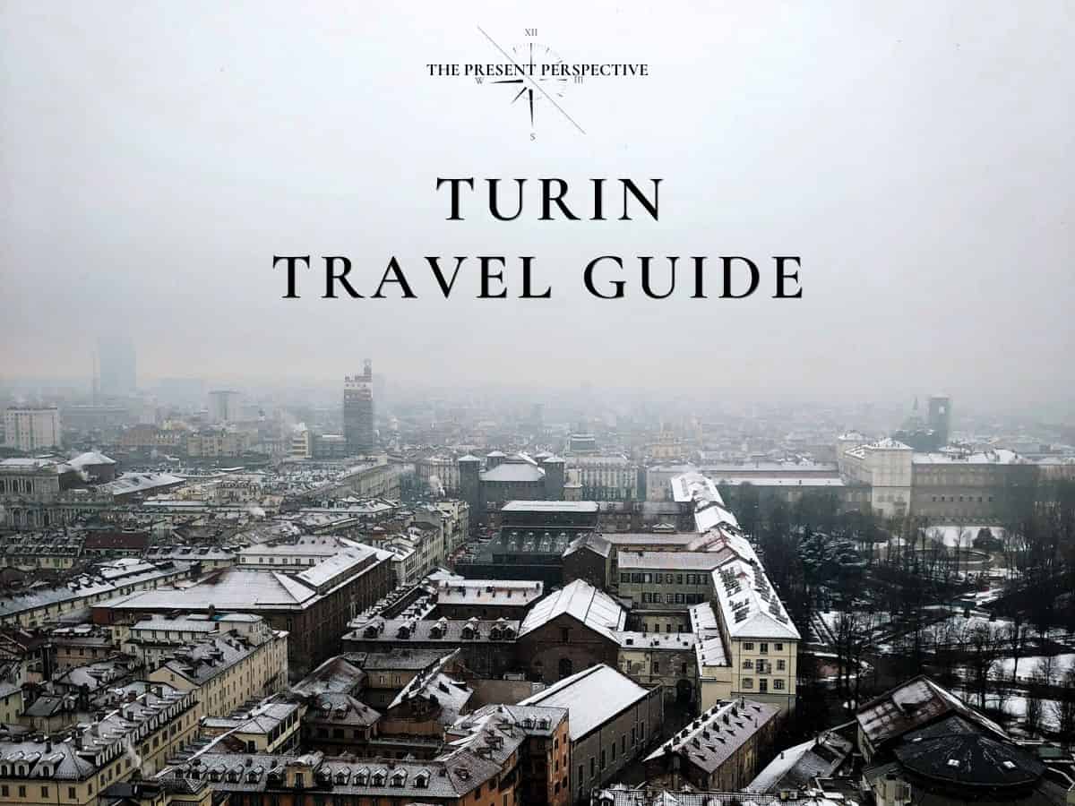 birdseye view of city of turin italy on a snowy winter day