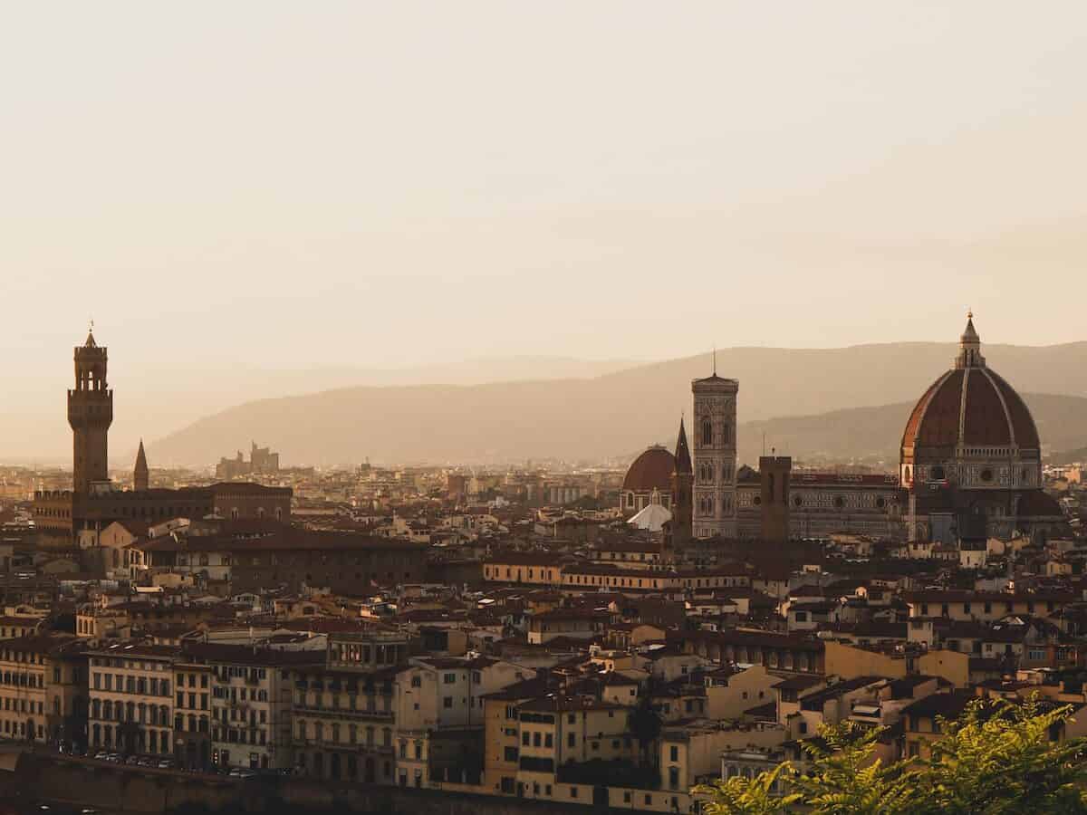 aerial photo of Florence Italy