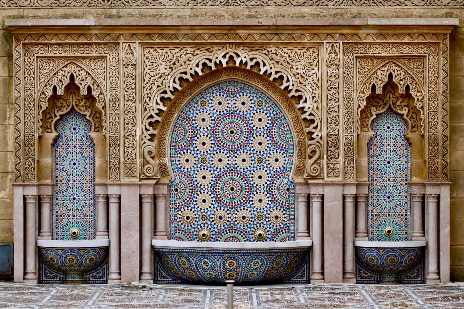 Beautiful Mosaic Fountain in Rabat Morocco