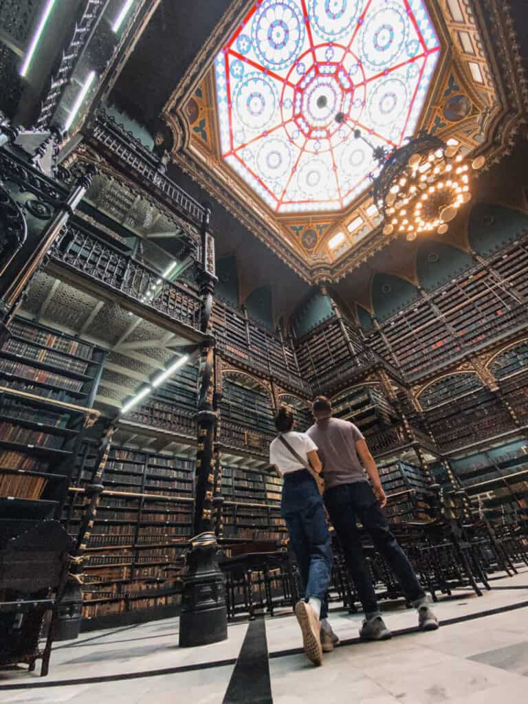 American couple in Royal Portuguese Reading Room in Rio