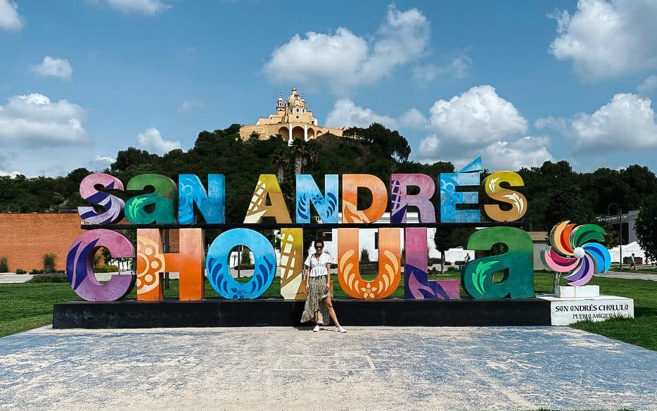 Colorful San Andres Cholula sign in mexico