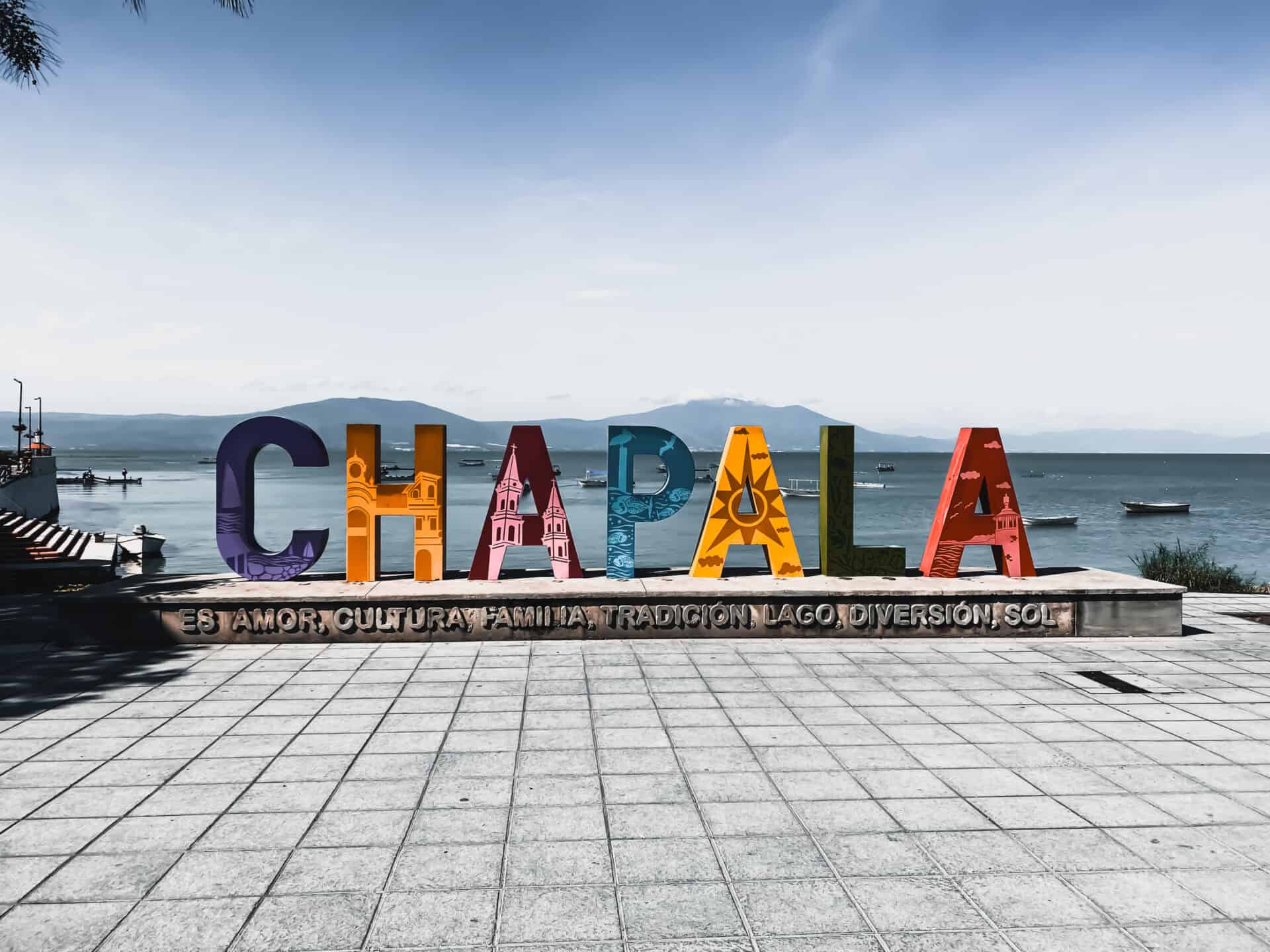 Mexico Pueblo Magico sign of Chapala with moody vibe
