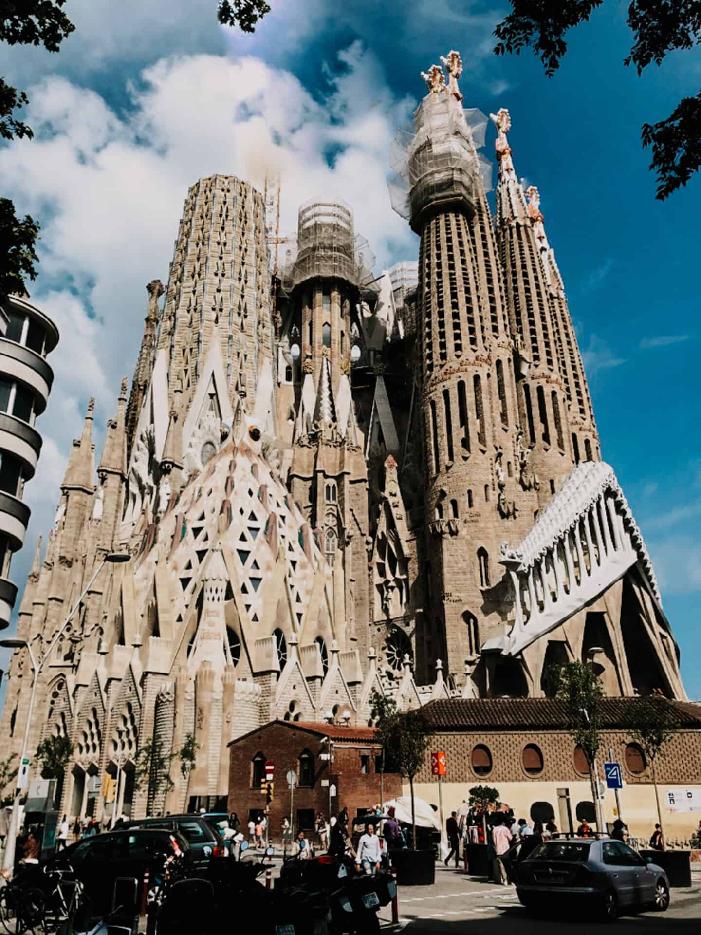 Exterior of La Sagrada Familia Cathedral in Barcelona