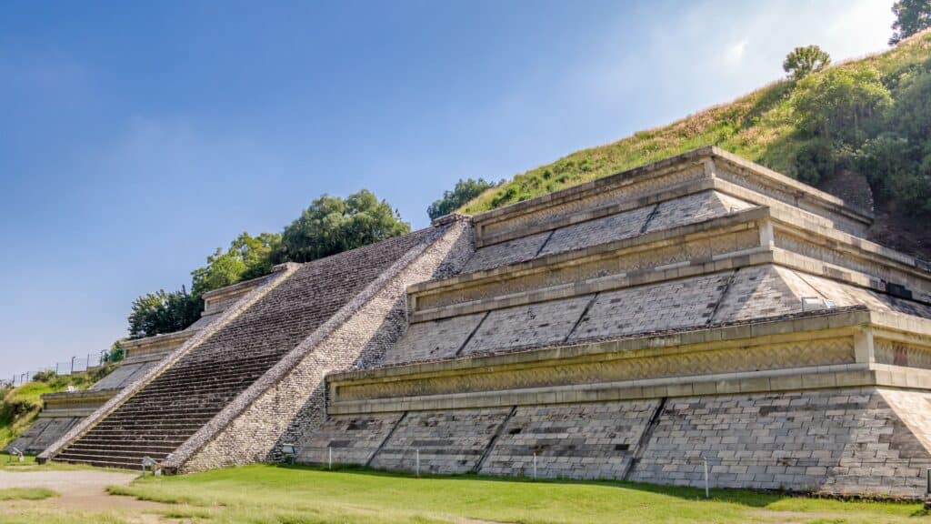 archeological site of aztec pyramid in cholula