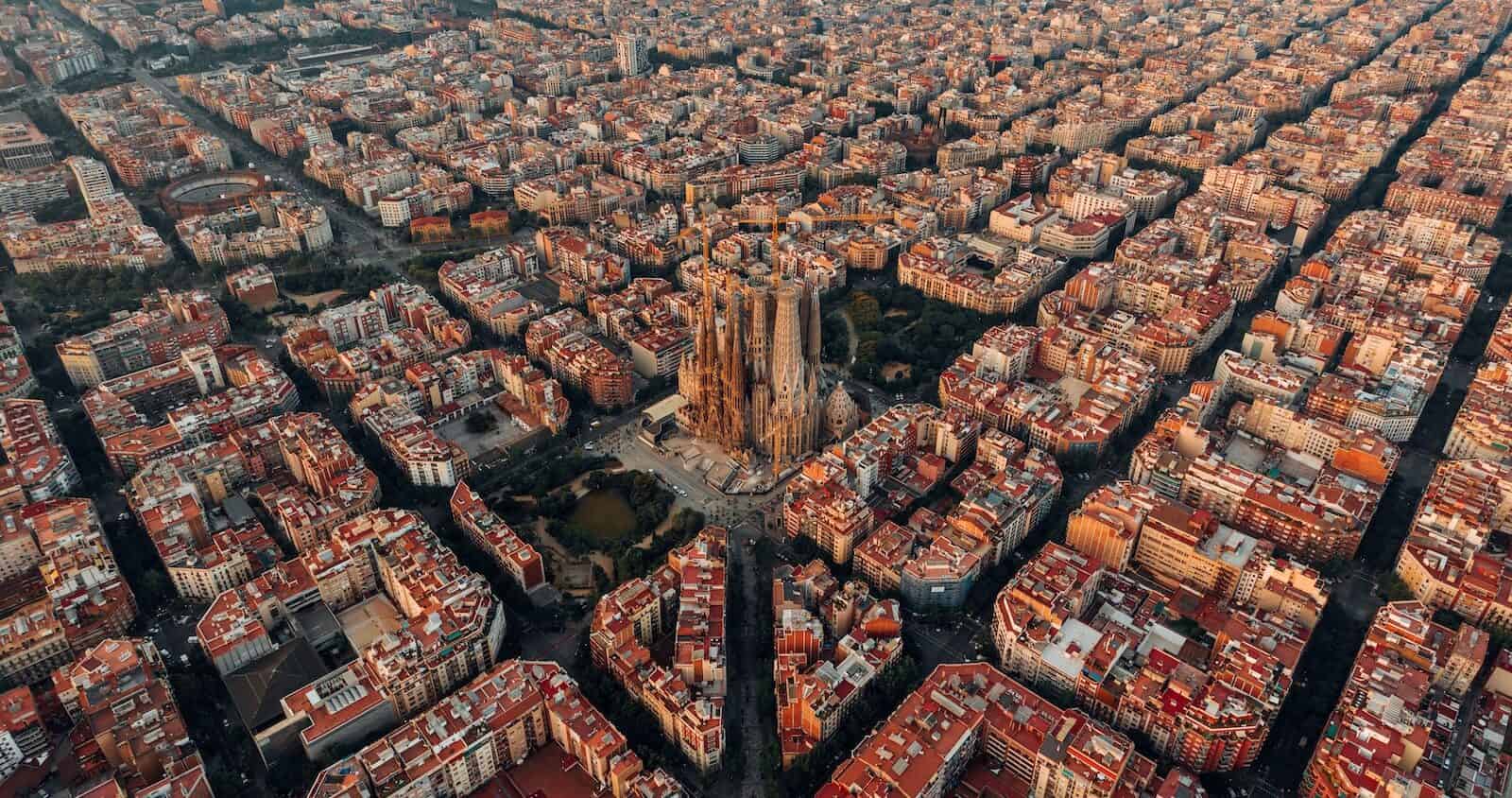 aerial view of barcelona city during daytime