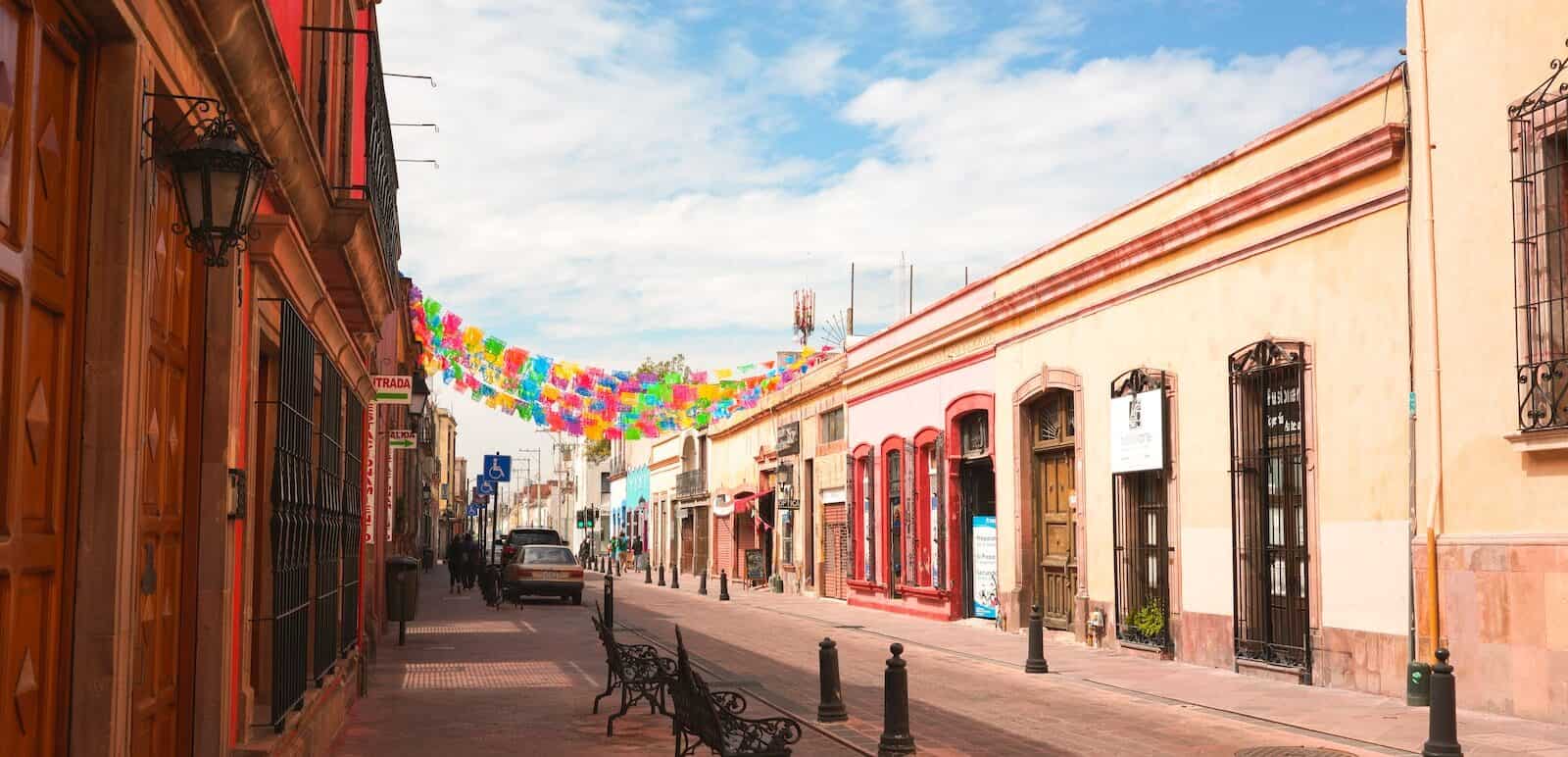 street in adorable mexican city during daytime