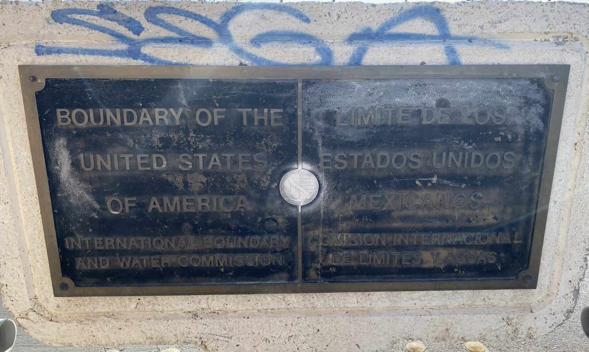 plack at El Paso Juarez Border Crossing Paso del Norte Bridge
