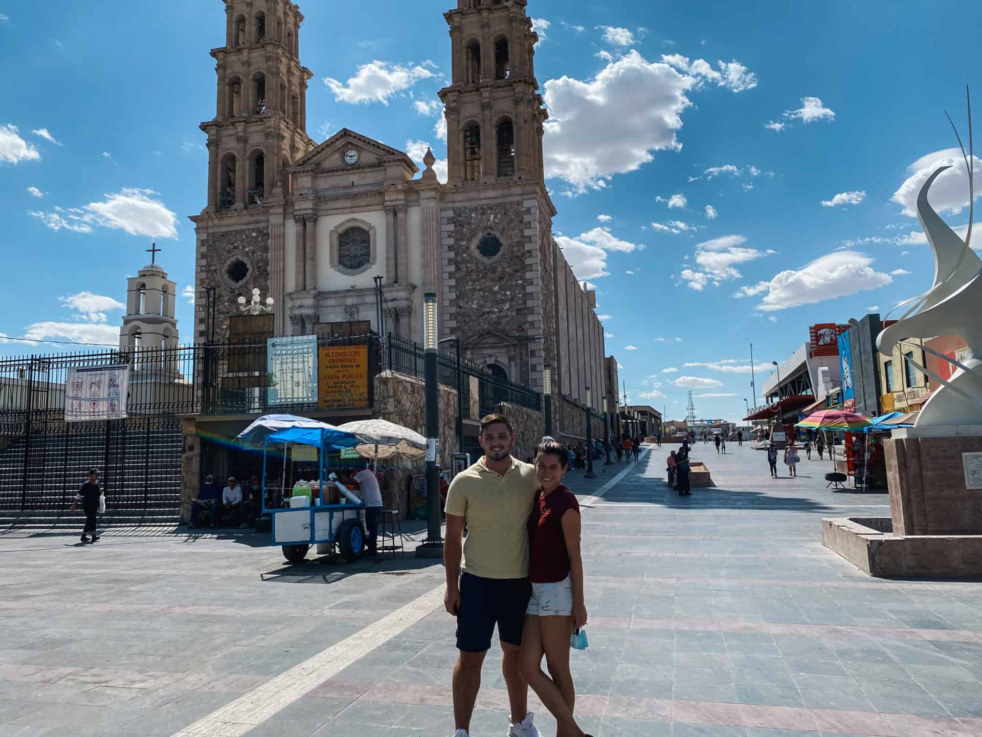 American Family at Cathedral in Juarez Mexico
