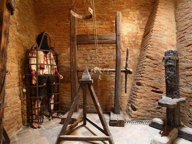 Room filled with renaissance torture devices