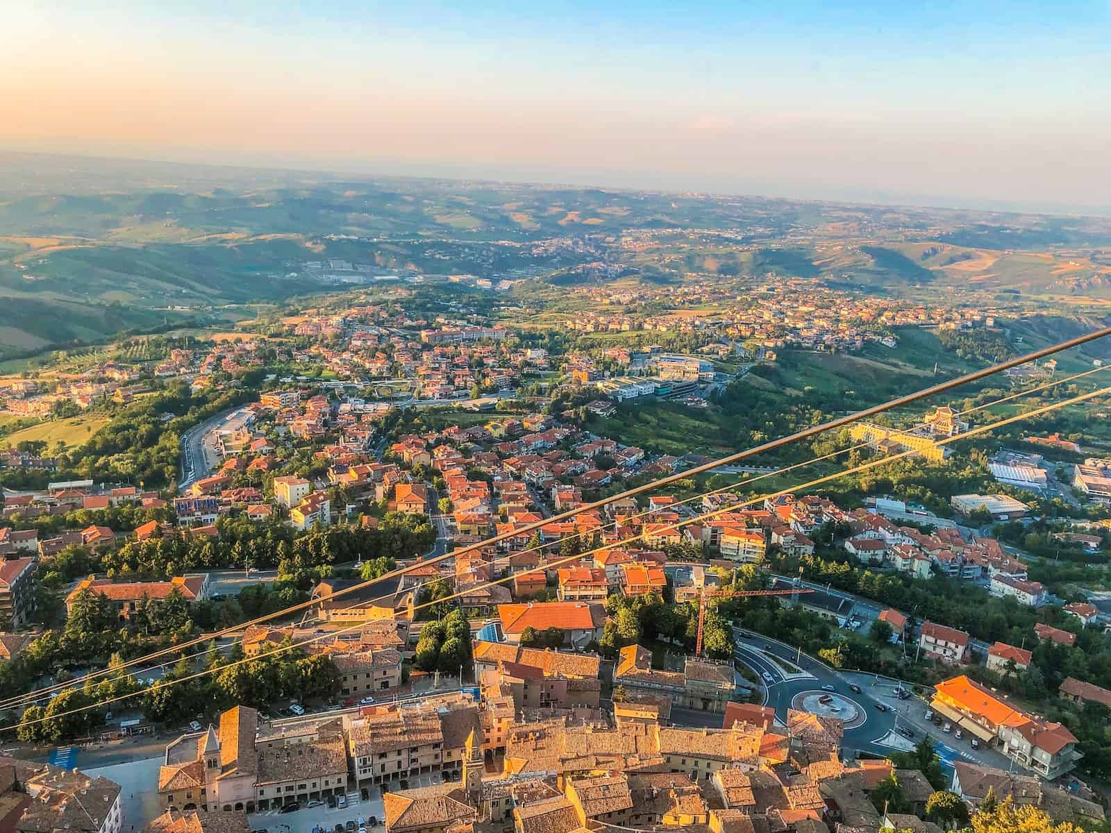 aerial photo of city from cable car