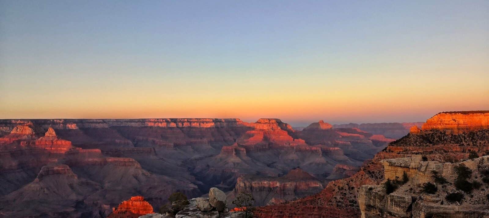 landscape of Grand canyon during sunset