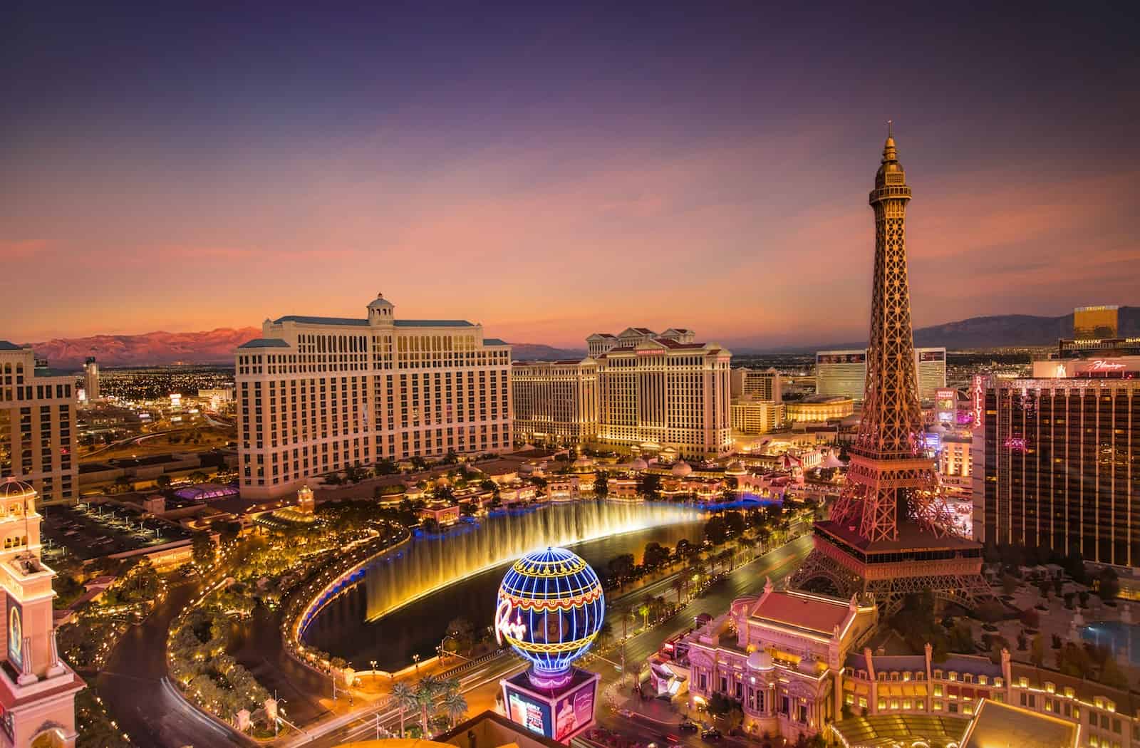 las vegascity with lights turned on during night time