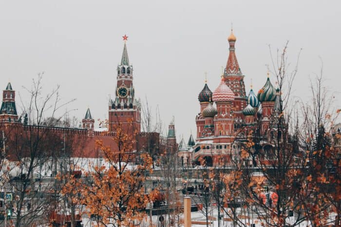 brown and gray kremlin building in moscow during winter