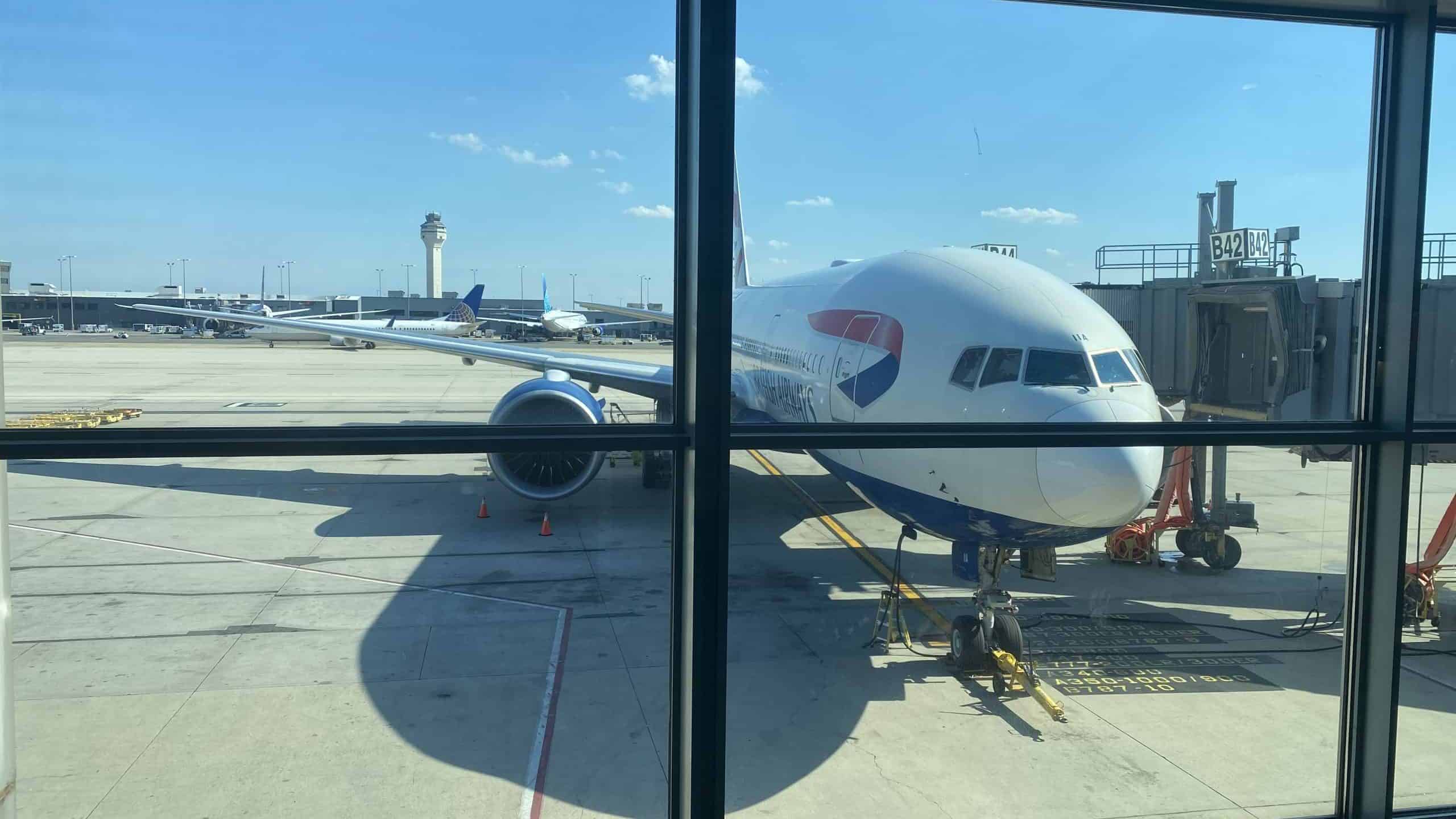 British Airways plane at airport in United States