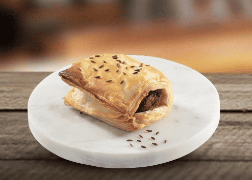 savory pastry with brown filling